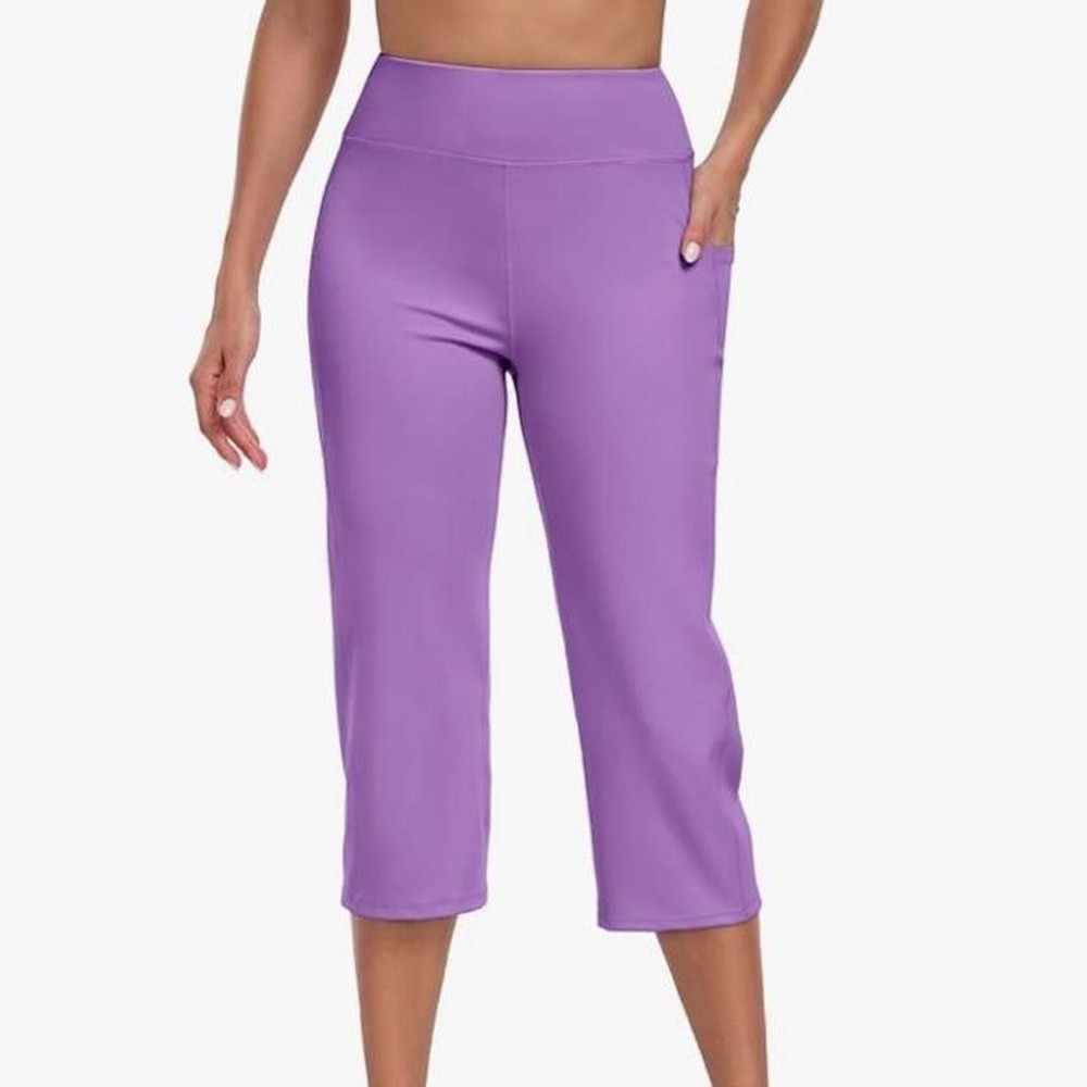RAYPOSE Capri Yoga Pants with Pockets High Waist Workout Yoga Pants Leggings